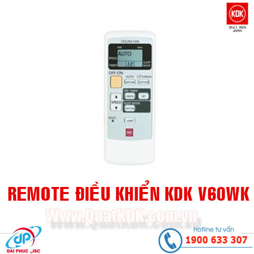Remote Điều Khiển Quạt Trần KDK V60WK